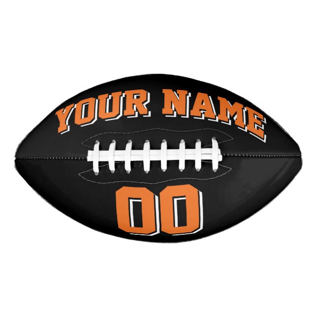 BLACK ORANGE AND WHITE Custom Football (Front)