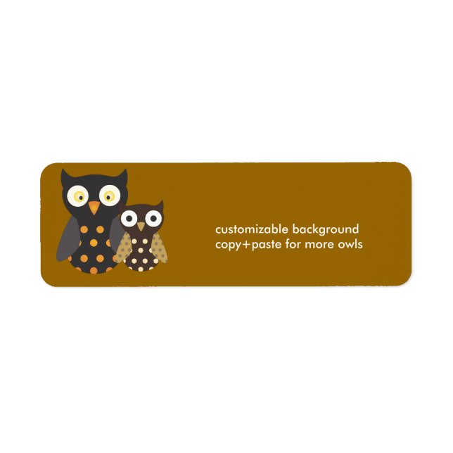 Black+Orange/Brown Owls, customisable background (Front)