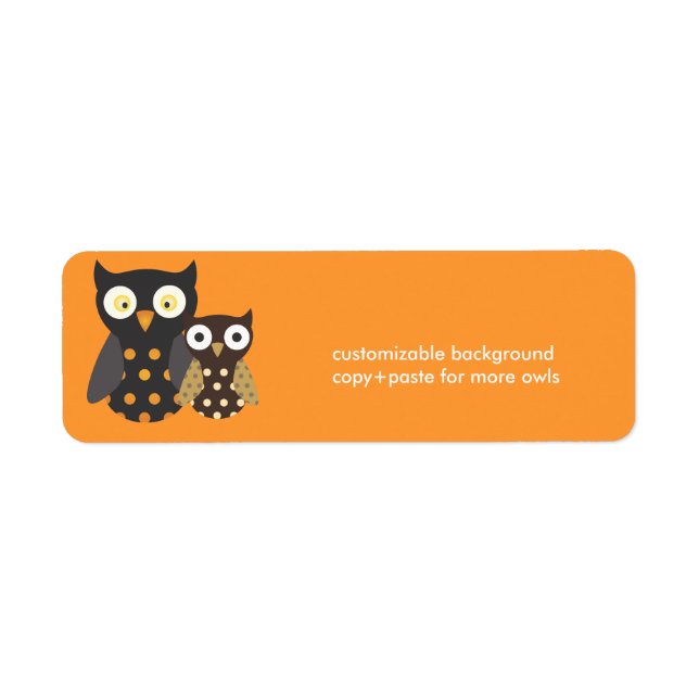 Black+Orange/Brown Owls, customisable background (Front)