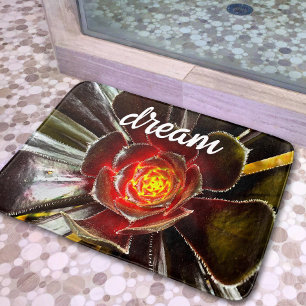 Black Orange Cactus Close-up Photography Dream Bath Mat