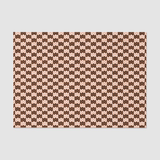 BLACK ORANGE CHECK KNIT Tissue Paper (Front)