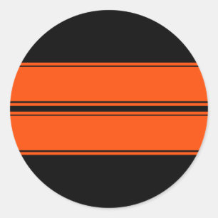 Black Orange Dual Race Stripes Sticker