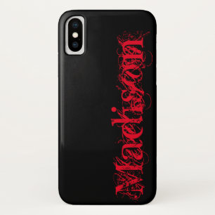 Black Orange Gothic Personalized Name Halloween Case-Mate iPhone Case