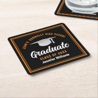 Black Orange Graduate Custom 2025 Graduation Party