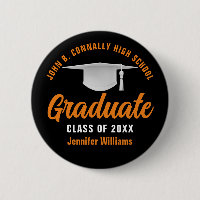 Black Orange Graduation Personalised 2025 Graduate