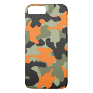 Black Orange Green Camo Camouflage Pattern Slim Case-Mate iPhone Case