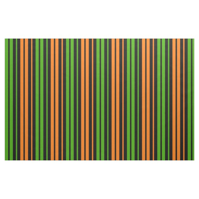 Black Orange Green Vertical Stripes Design   Fabric (Fat Quarter)