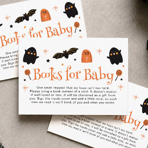 Black Orange Halloween Baby Shower Books for Baby Enclosure Card
