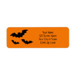 Black & orange Halloween bat return address labels<br><div class="desc">Black and orange Halloween bat return address labels. Spooky black and orange sticker labels for mail and party favors. Personalized text and background color. Fun Holiday design for home,  Birthday,  office,  costume party etc. Create your own in bulk. Leave black to print at home with your own printer.</div>