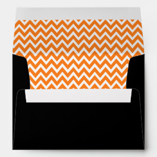 Black Orange Halloween Chevron Envelopes