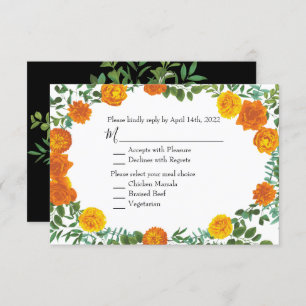 Black & Orange Halloween Gothic Wedding Collection Invitation