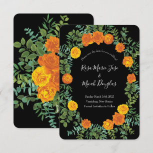 Black & Orange Halloween Gothic Wedding Collection Invitation