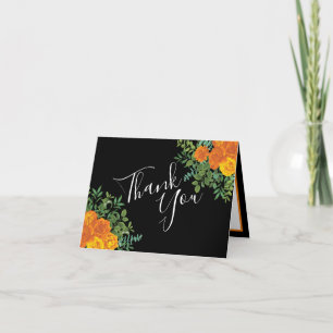 Black & Orange Halloween Gothic Wedding Collection Thank You Card