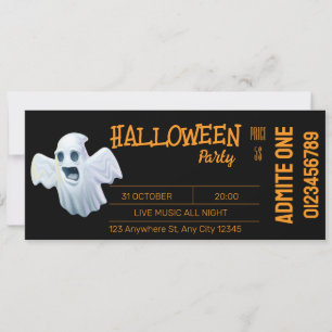 Black Orange Halloween Ticket Invitation
