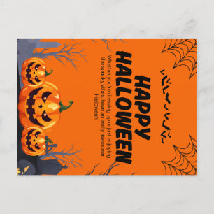 Black & Orange Happy Halloween Poster Postcard