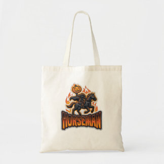 Black Orange Headless Horseman Halloween Tote Bag