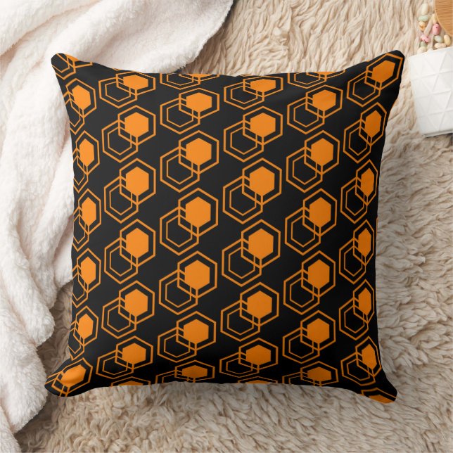 black orange hexagonal cushions (Blanket)
