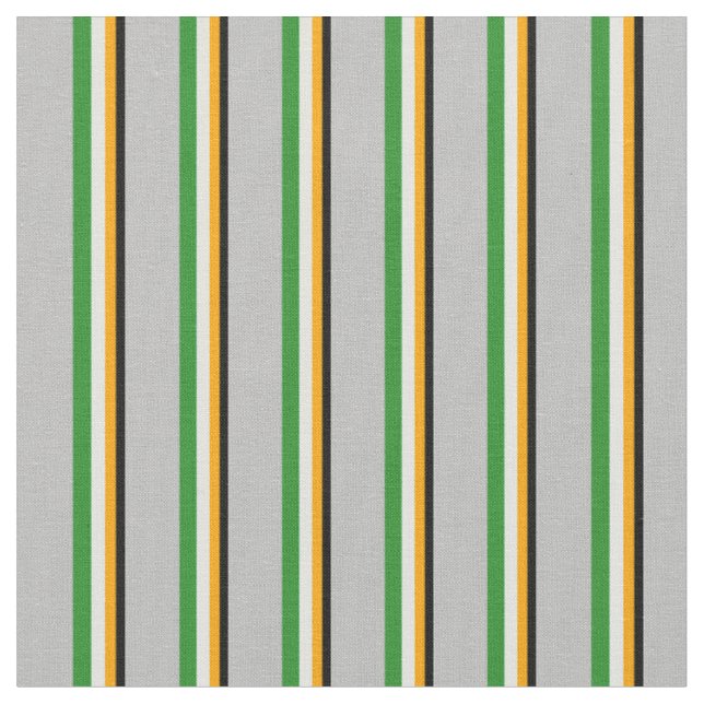 Black, Orange, Light Cyan, Forest Green, and Grey Fabric (Close Up)