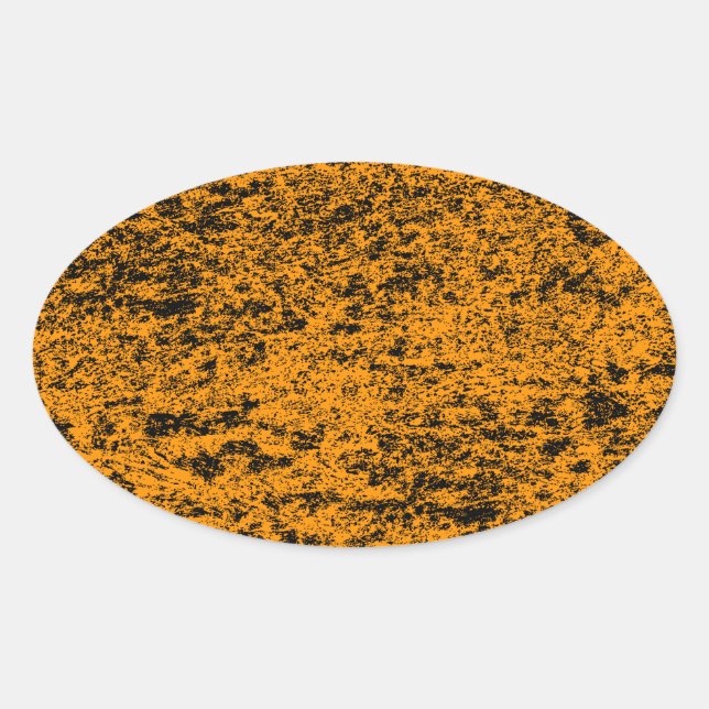 Black & Orange Marble Oval Sticker (Front)