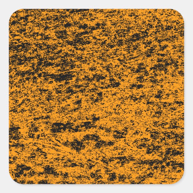 Black & Orange Marble Square Sticker (Front)