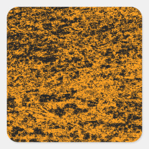 Black & Orange Marble Square Sticker