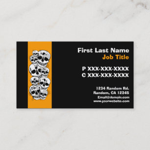Black orange paint splat skulls custom cards