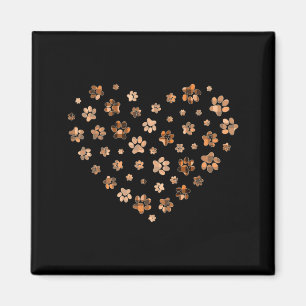 Black Orange Plaid Dog Flying Paw Heart Halloween Magnet