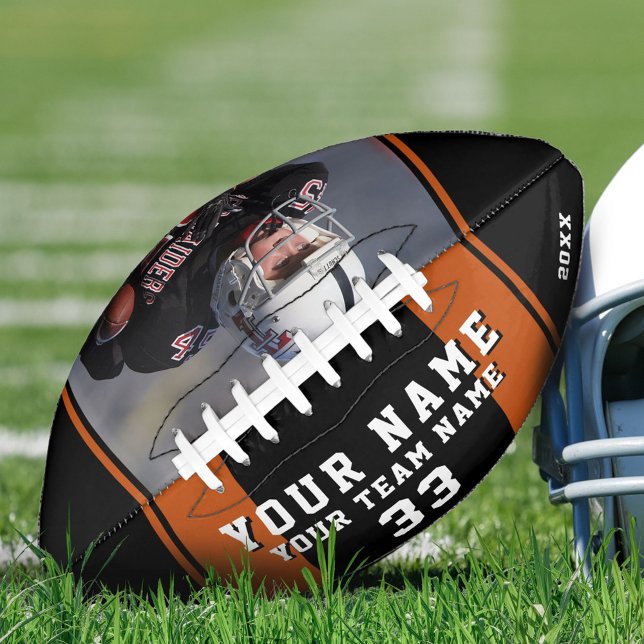 Black Orange Player Name Number Team Photo  Football (Creator Uploaded)