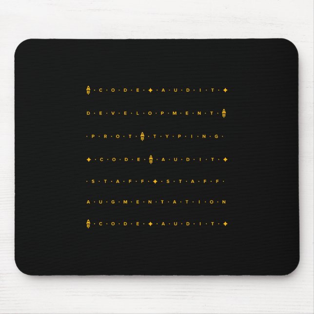 Black Orange Protovate Services Design Mouse Pad (Front)