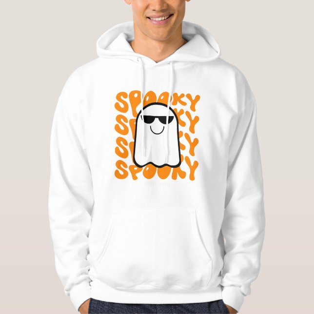 Black Orange Spooky Halloween Hoodie (Front)