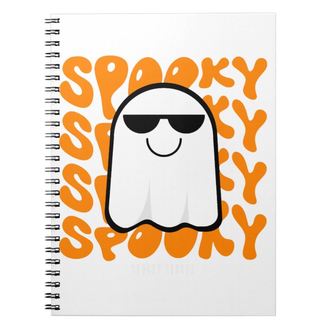 Black Orange Spooky Halloween Notebook (Front)