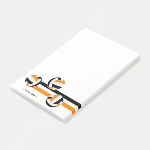 black orange sports team colours volleyballs post-it notes