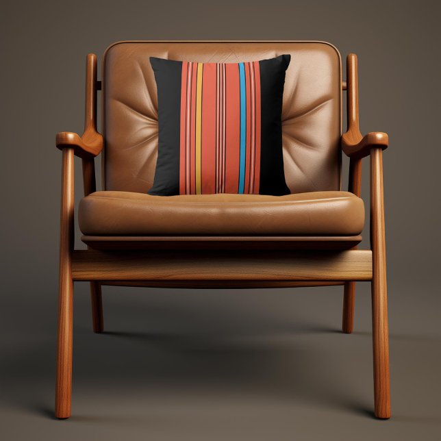 Black Orange Stripe Vintage Cushion (Creator Uploaded)