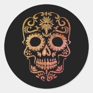 Black/Orange Sugar Skull/Day of the Dead Stickers