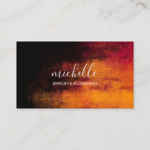 Black Orange Texture Background Business Card