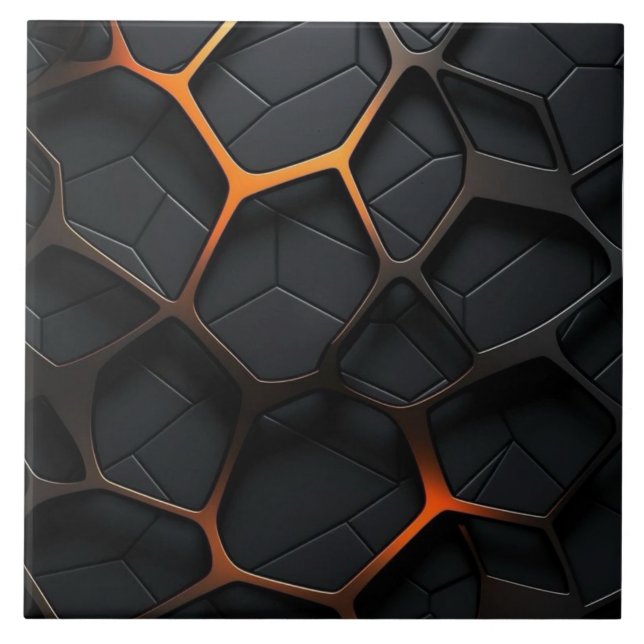 Black Orange Tile (Front)