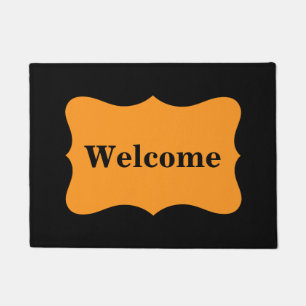 Black Orange Welcome Custom Personalised Doormat