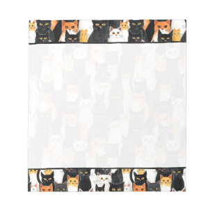 Black Orange White Cats Notepad