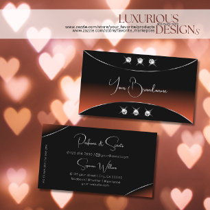 Black Orange with Silver Decor Sparkling Jewels Business Card
