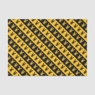 Black & Orange Yen Signs (¥) Striped Pattern Tissue Paper