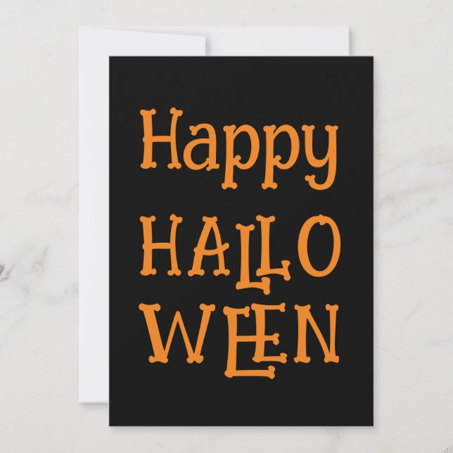 Black Oranges Modern Happy Halloween Party  Invitation (Front)