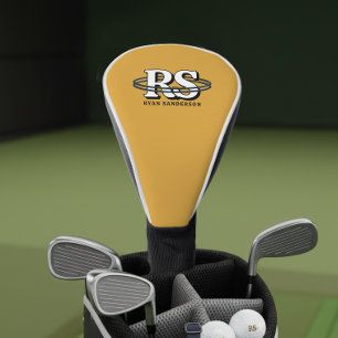 Black Orbit Monogram Initials Any Colour ID1331 Golf Head Cover