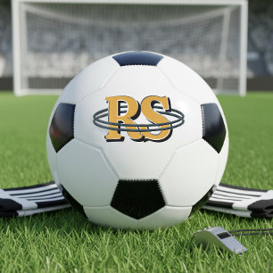 Black Orbit Monogram Initials Any Colour ID1331 Soccer Ball