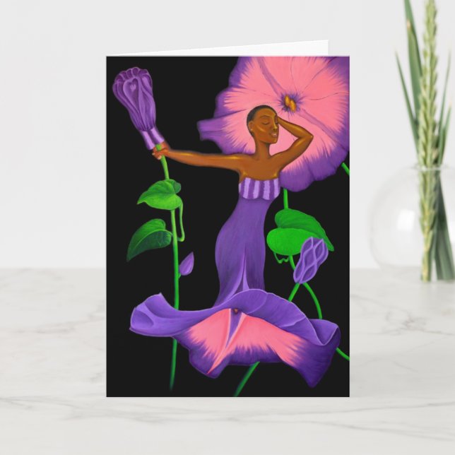 'Black Orchid'  blank greeting card (Front)