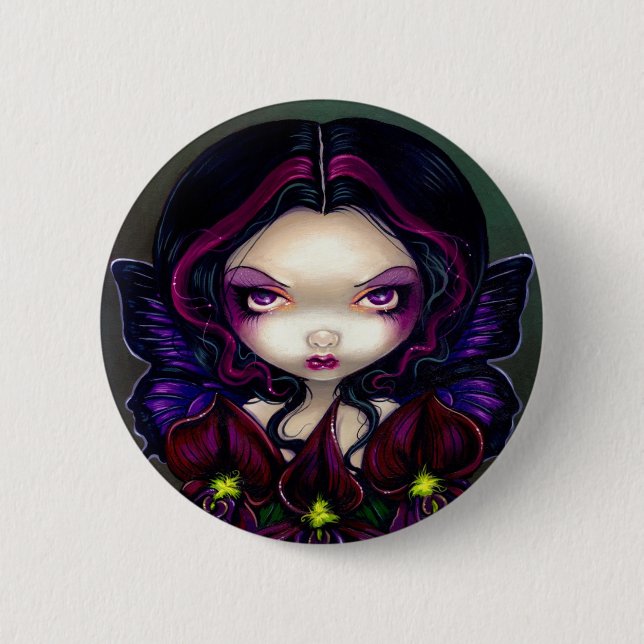 "Black Orchid Fairy" Button (Front)