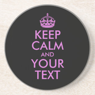 Black Orchid Keep Calm and Your Text Coaster