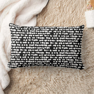 Black Organic Dots Markmaking Pattern Lumbar Cushion