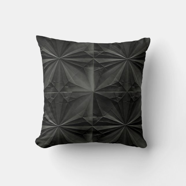 Black Origami Pattern Cushion (Front)