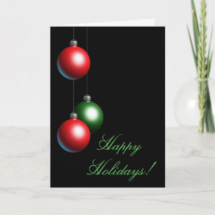 Black Ornament Happy Holidays Card