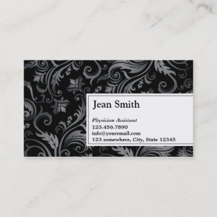 Black Ornament Physician Assistant Business Card